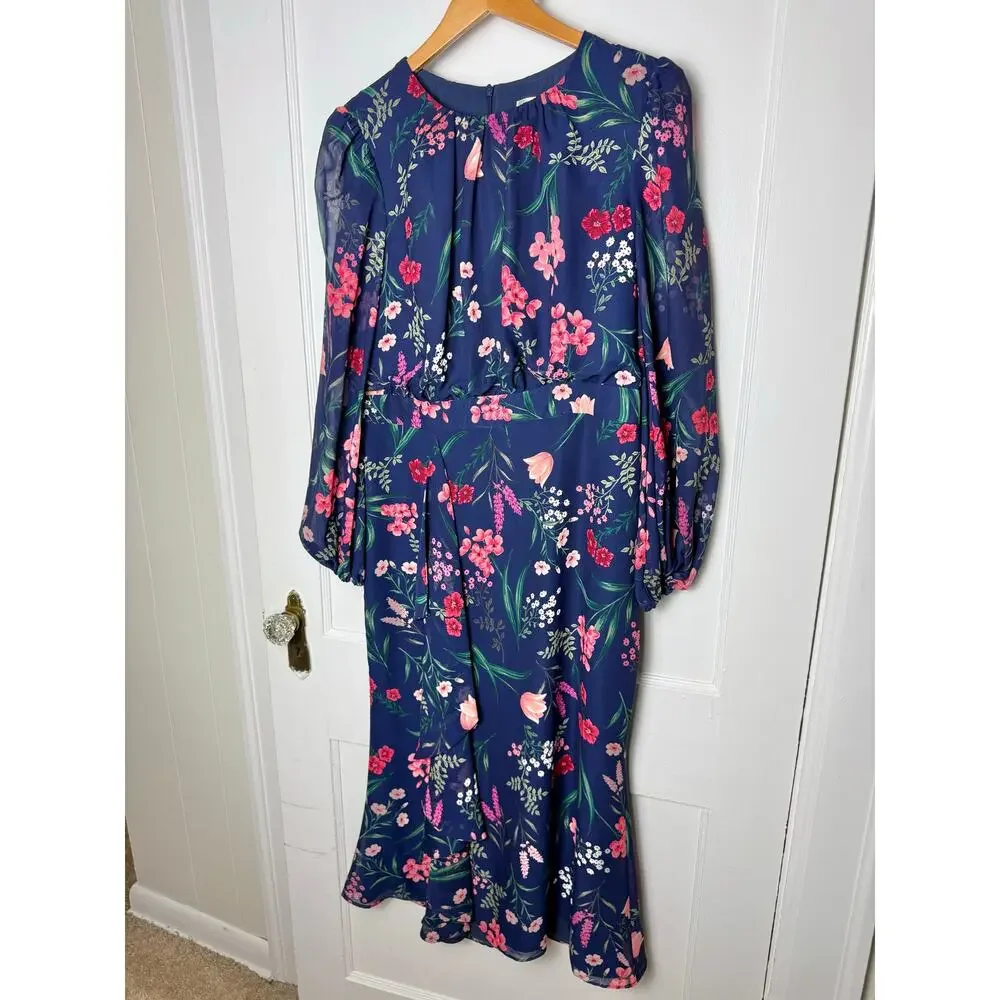 Eliza J Navy Floral Maxi Dress - Picture 2 of 12